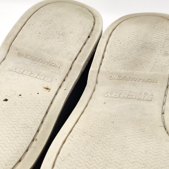 Sperry Mens Leather Two Tone Loafers Size 11 M Yellow Navy Blue Casual Comfort - Picture 15 of 15